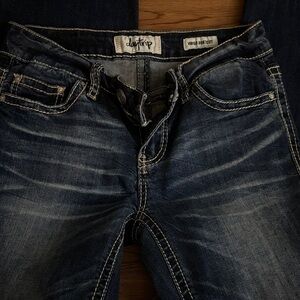Daytrip Dark Blue Bootcut Jeans with Contrast Stitching